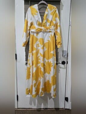 Yellow & White Floral Maxi Dress - Women's
